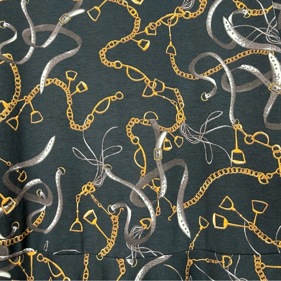 Zara Chain Print Long Sleeve A-Line Mini Dress - Picture 9 of 10